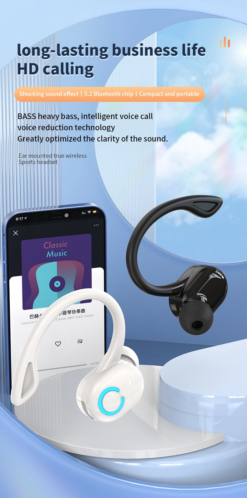 Low Price Open Ear Sports Bluetooth Earphones Wireless Earphone
