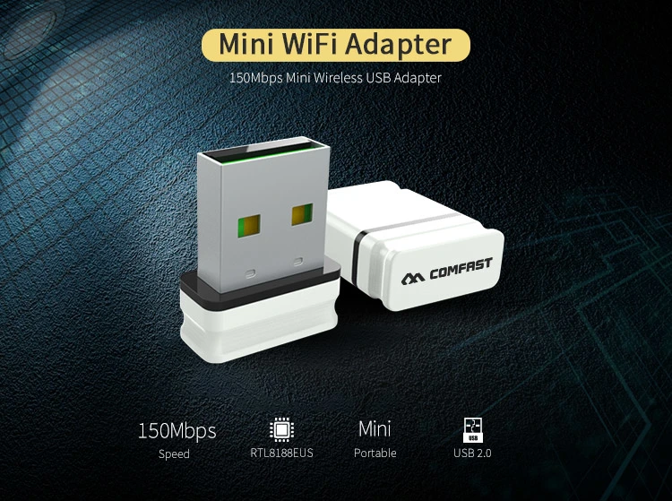 CF-Wu810n Rtl8188eus Mini Wireless Dongle USB 2.0 WiFi 802.11n/G/B Driver Free Wireless LAN Adapter 150Mbps
