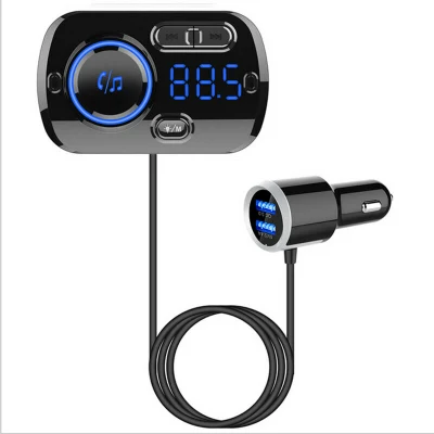 QC3.0 Carregador rápido Mãos livres Transmissor FM Kit para carro Bluetooth MP3 Player com porta USB dupla