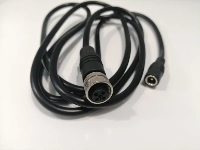 M12 T Code Female 4pin to DC 5.5/2.1 Receptáculo Cable Adapter 3m Aviation Socket Cabo elétrico à prova d'água para controle de automação industrial fabricado na China