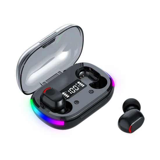 Fones de ouvido intra-auriculares TWS Fones de ouvido HiFi estéreo à prova d'água Bt 5.3 Display LED Lâmpada RGB Sem fio Fones de ouvido Bluetooth