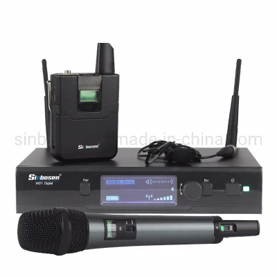 Microfone digital sem fio Sinbosen UHF Ewd1 626-668 MHz Microfone de mão de lapela portátil